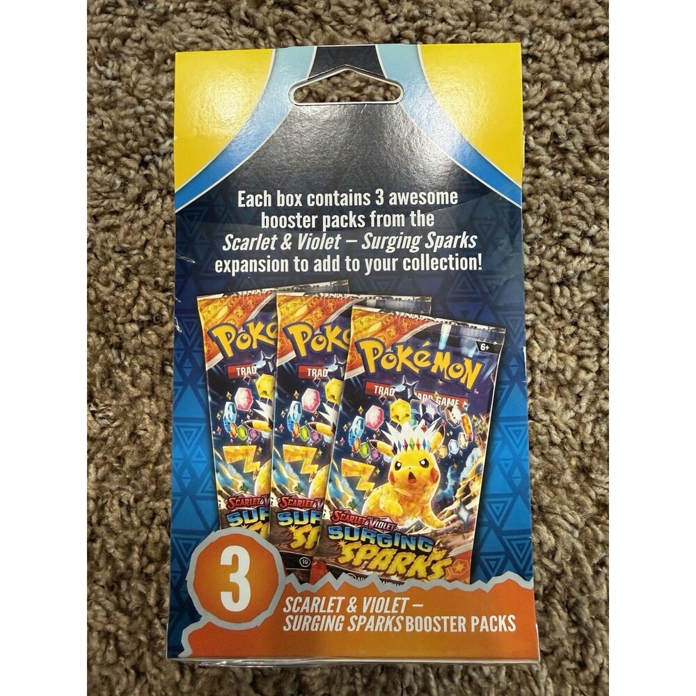 Pokemon TCG - Surging Sparks - 3 Pack Boosters - Factory Sealed - Picture 2 of 3